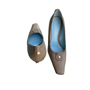 Antonio Melani Kitten‎ Heel Pump Nude Size 7.5 Sturdy VTG Square Toe Aesthetic